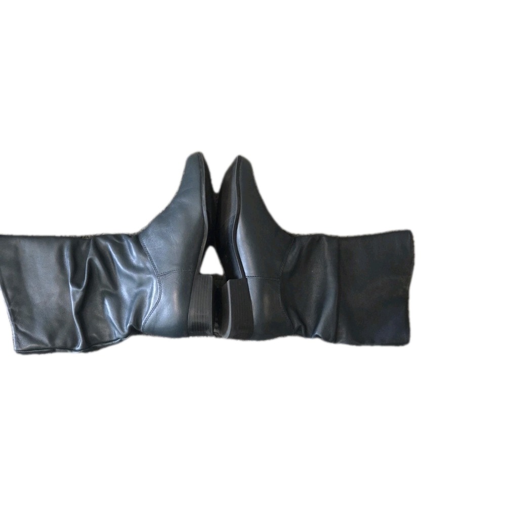 SAS Women's‎ Leather Mid Calf Boots Navy Size 7.5 W Wide Low Heel - Picture 9 of 10
